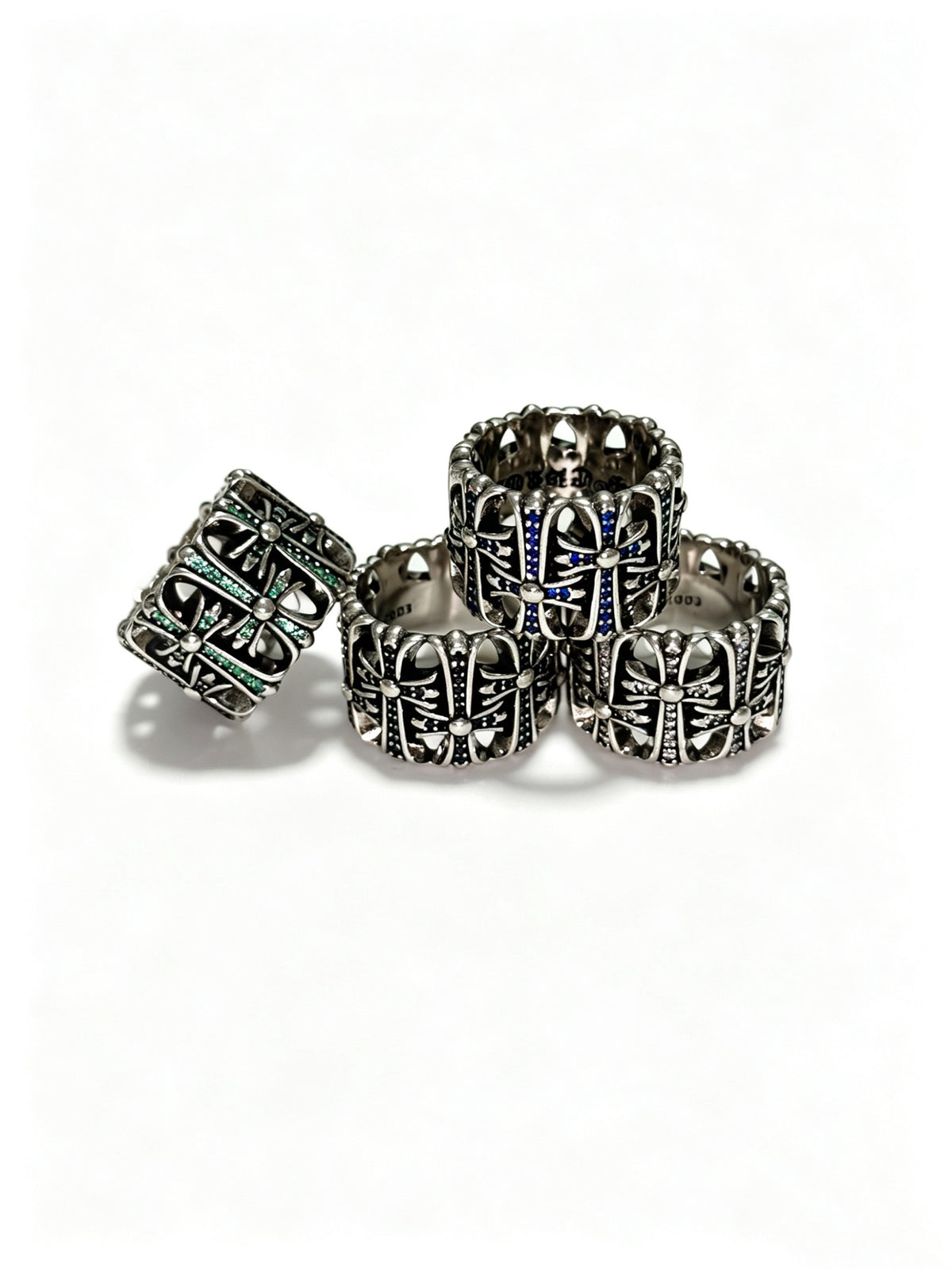 Signature Emblem Statement Ring in Polished Metal-Tone – Design 005 side detail