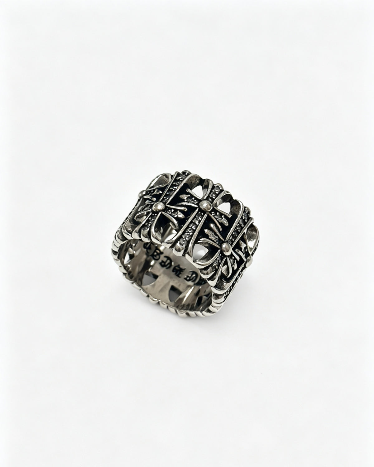 Cross Statement Ring in Metal-Tone – Design 05 front product view