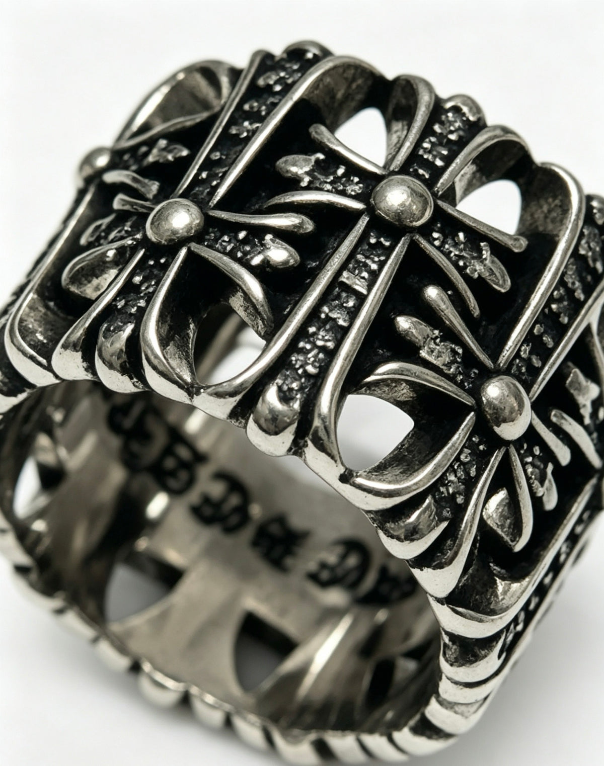 Cross Statement Ring in Metal-Tone – Design 05 side detail