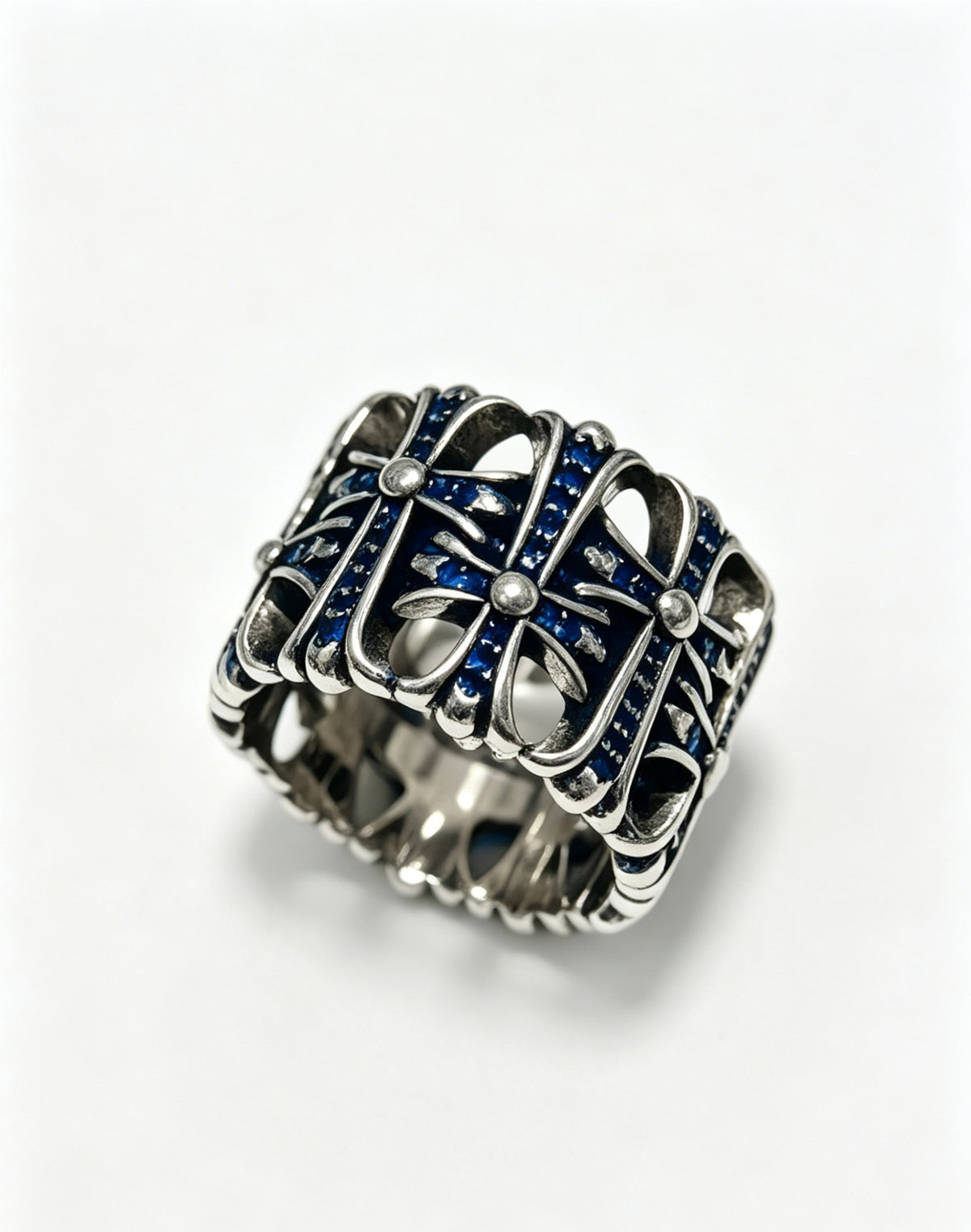 Cross Statement Ring in Metal-Tone – Design 04 detail view