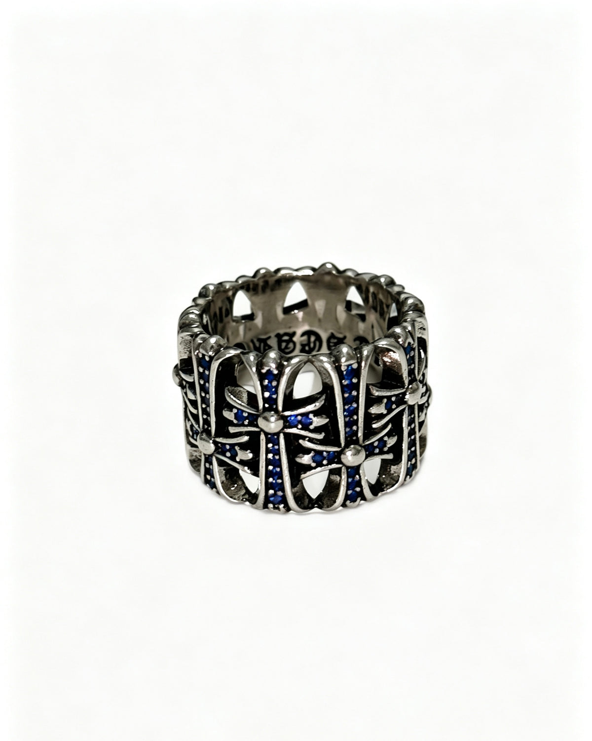 Signature Emblem Statement Ring in Polished Metal-Tone – Design 004 close-up detail