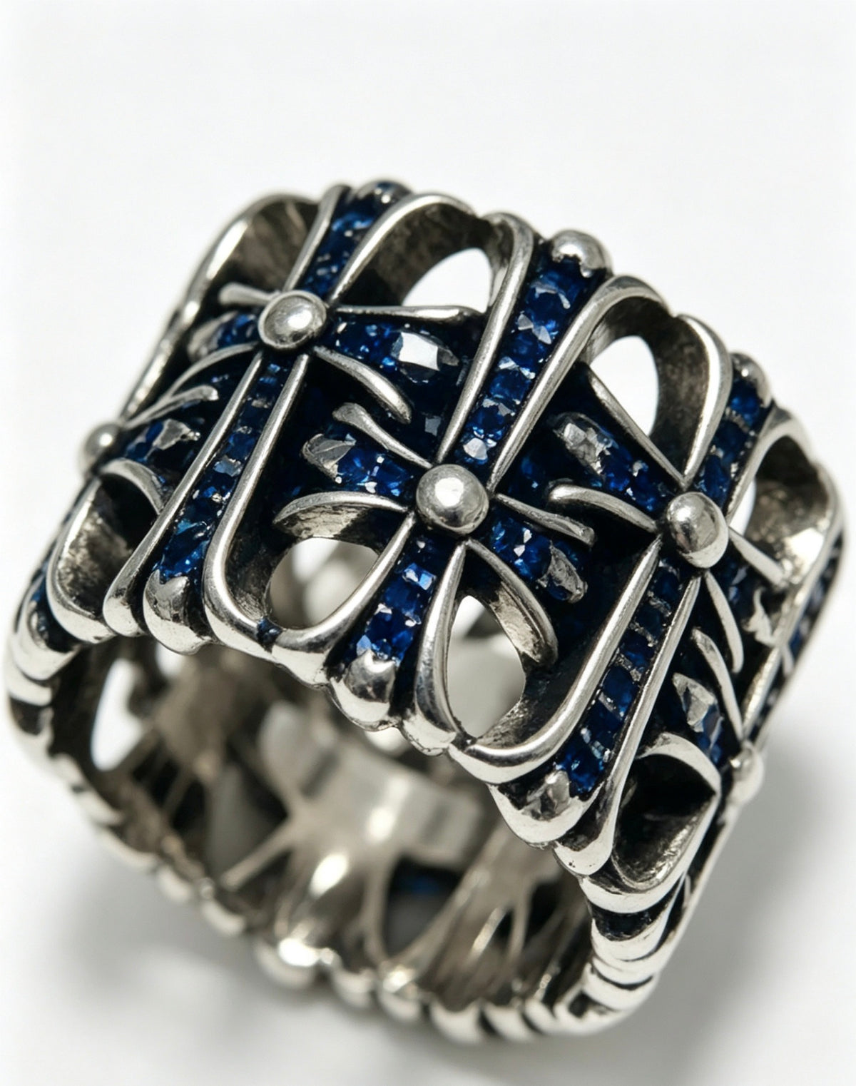 Cross Statement Ring in Metal-Tone – Design 04 side detail