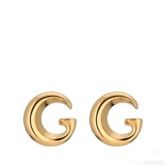 Double-G Emblem Stud Earrings in Gold-Tone – Design 001 main product view