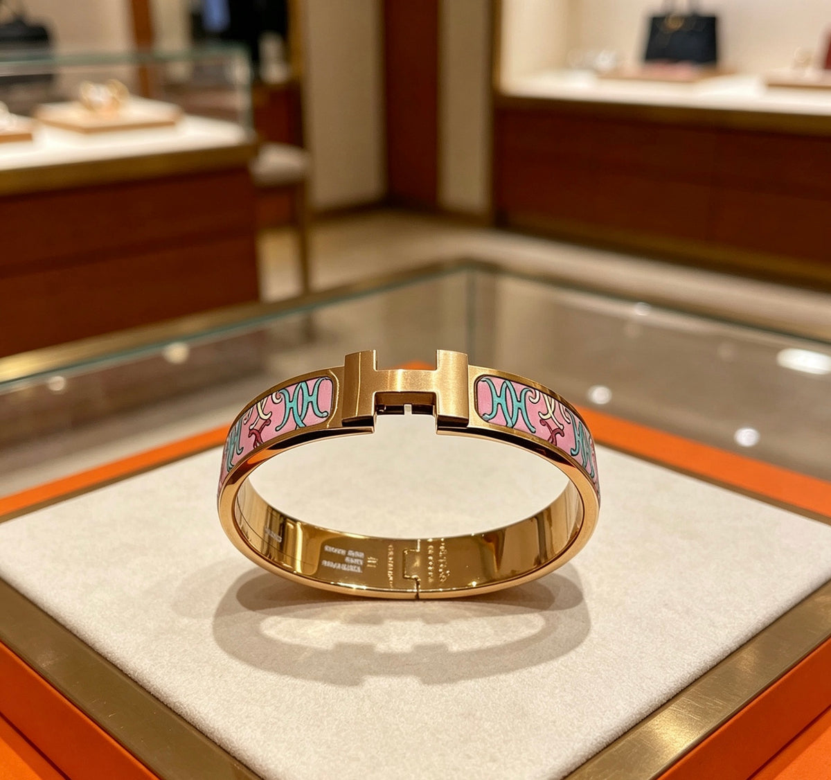 Horse Bangle in Gold-Tone – Enamel Detail – Design 002 main product view