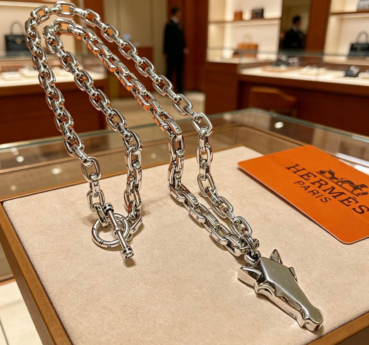 Horse Head Pendant Necklace in Polished Metal-Tone – Horse Head Detail main product view