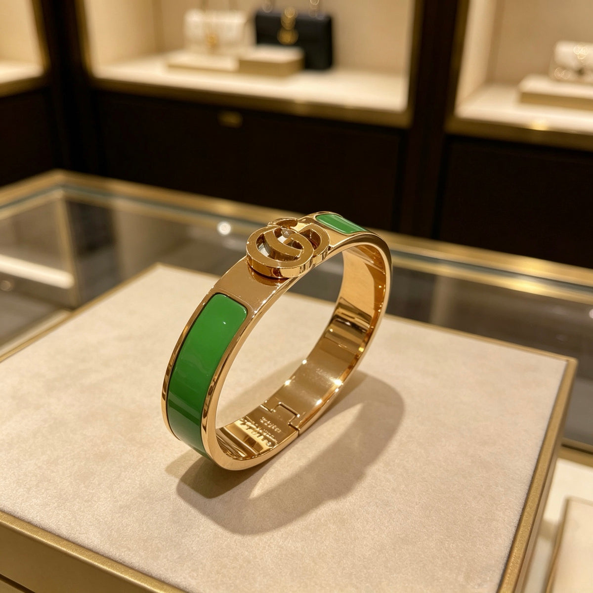 Double-G Emblem Bangle in Gold-Tone – Design 004 front product view