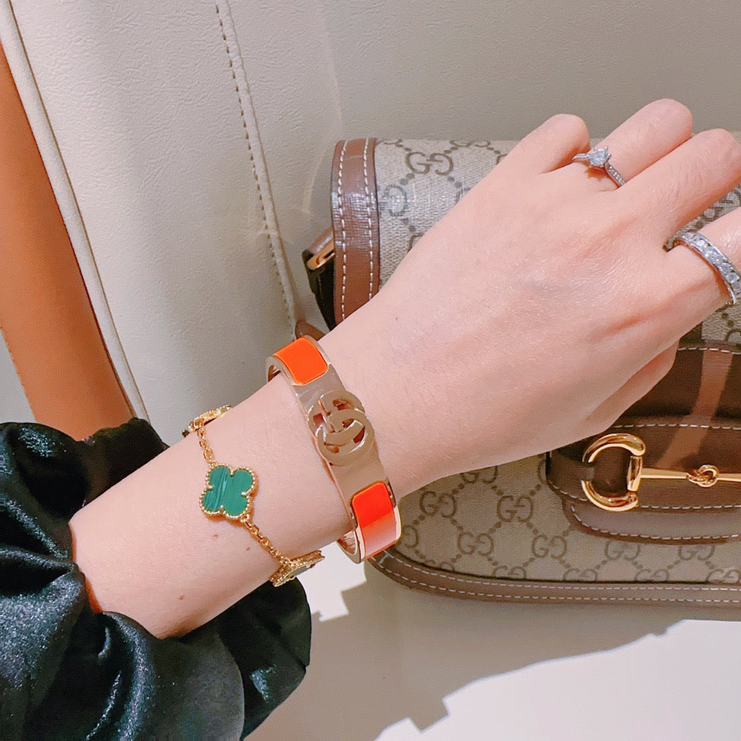 Double-G Emblem Bangle in Gold-Tone – Design 003 styled product view