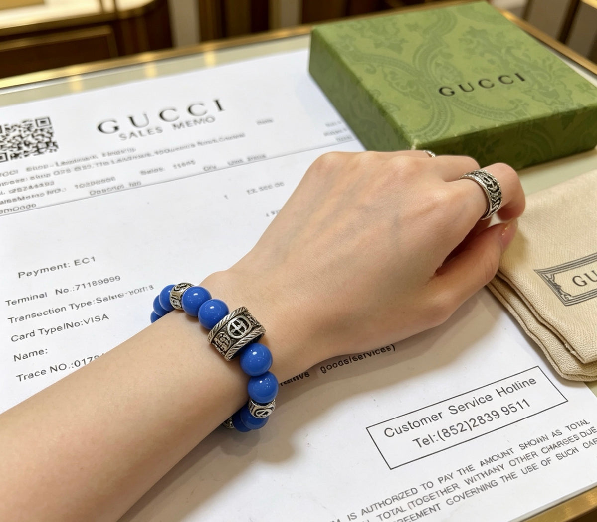 Double-G Emblem Bracelet in Polished Metal-Tone – Design 001 detail view