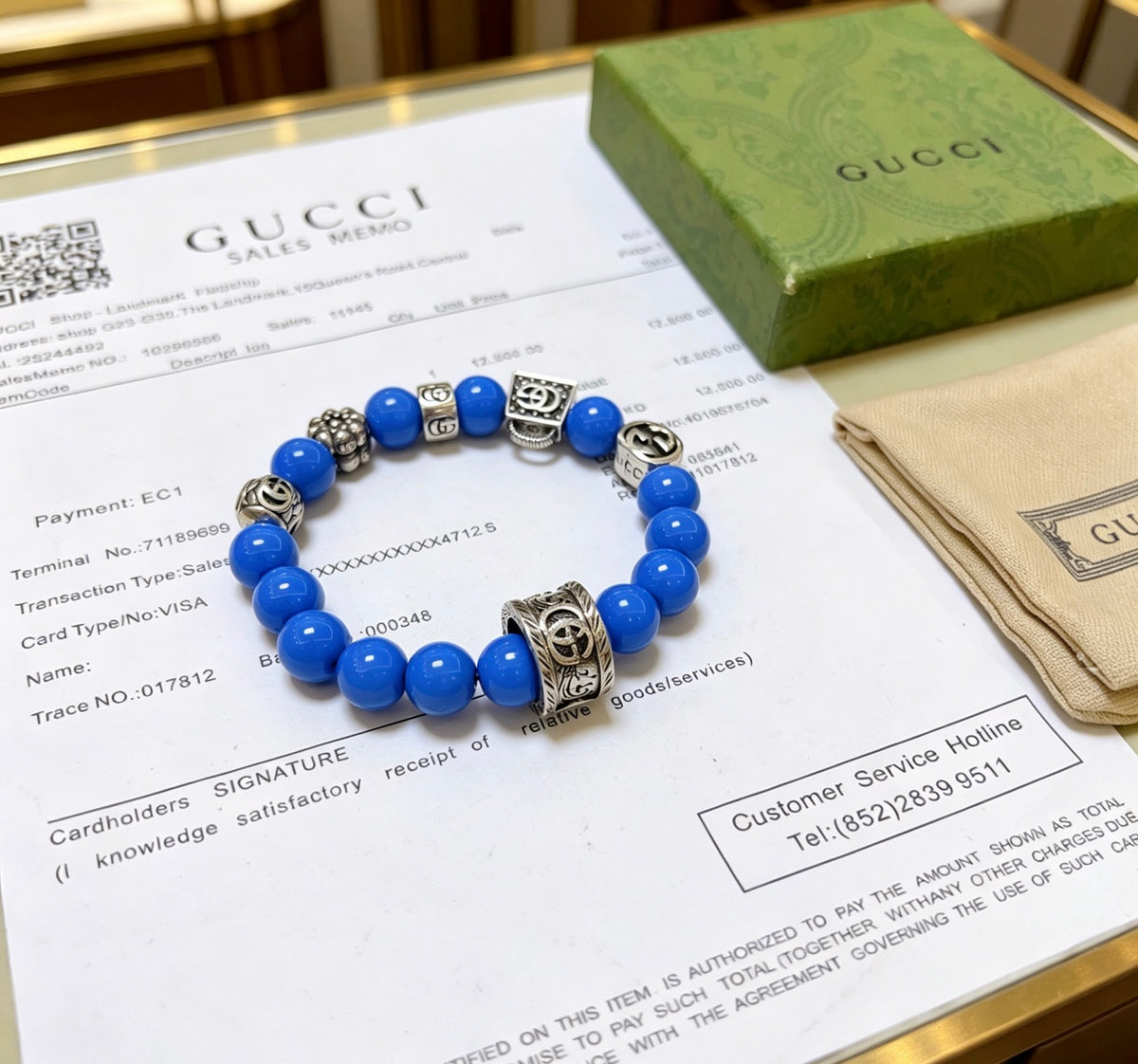 Double-G Emblem Bracelet in Polished Metal-Tone – Design 001 close-up detail