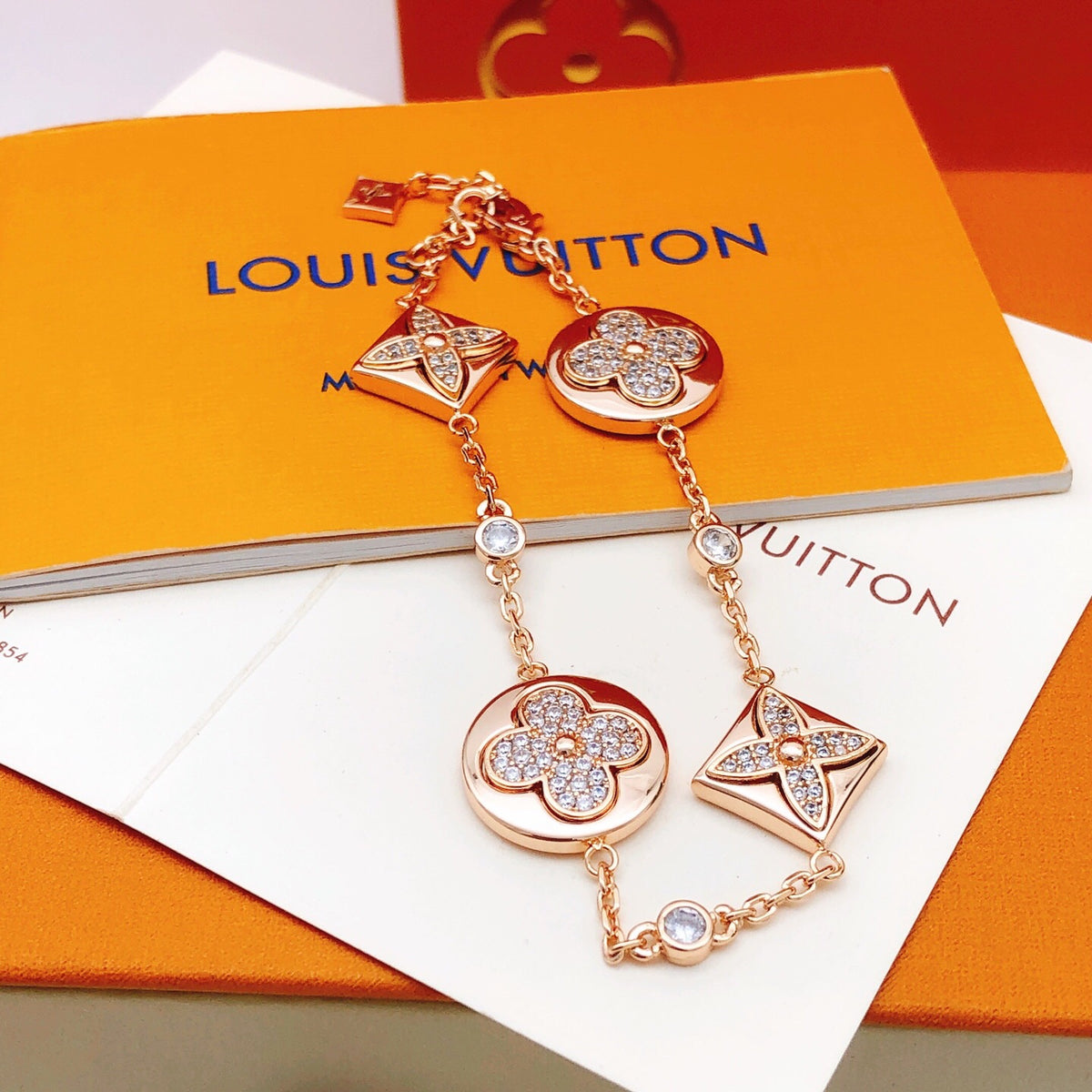 Floral Bracelet in Rose-Gold-Tone – Rose Gold Detail front product view