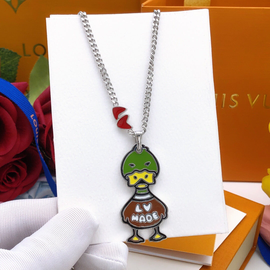 Geometric Emblem Pendant Necklace in Gold-Tone – Design 006 close-up detail