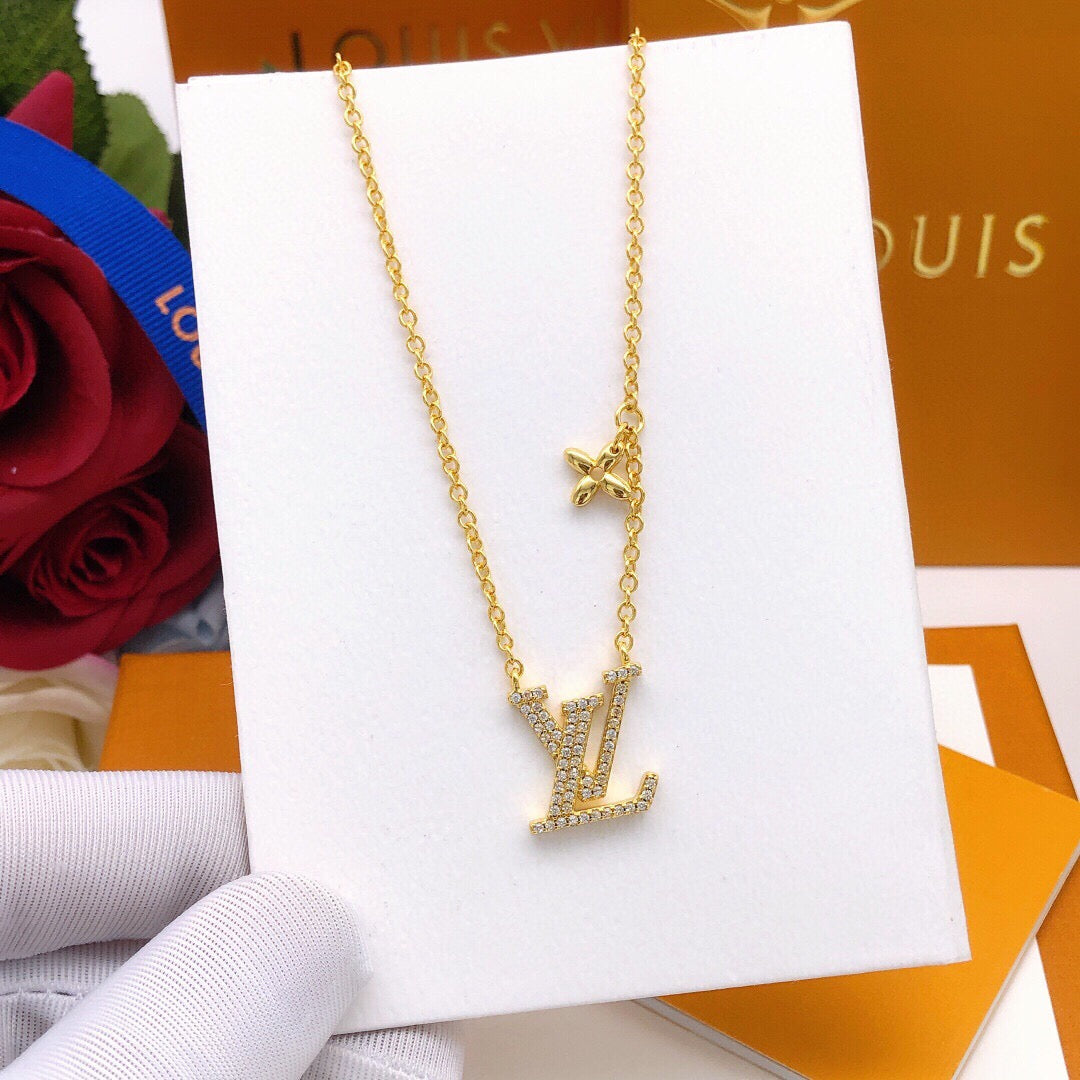Geometric Emblem Pendant Necklace in Gold-Tone – Design 004 close-up detail