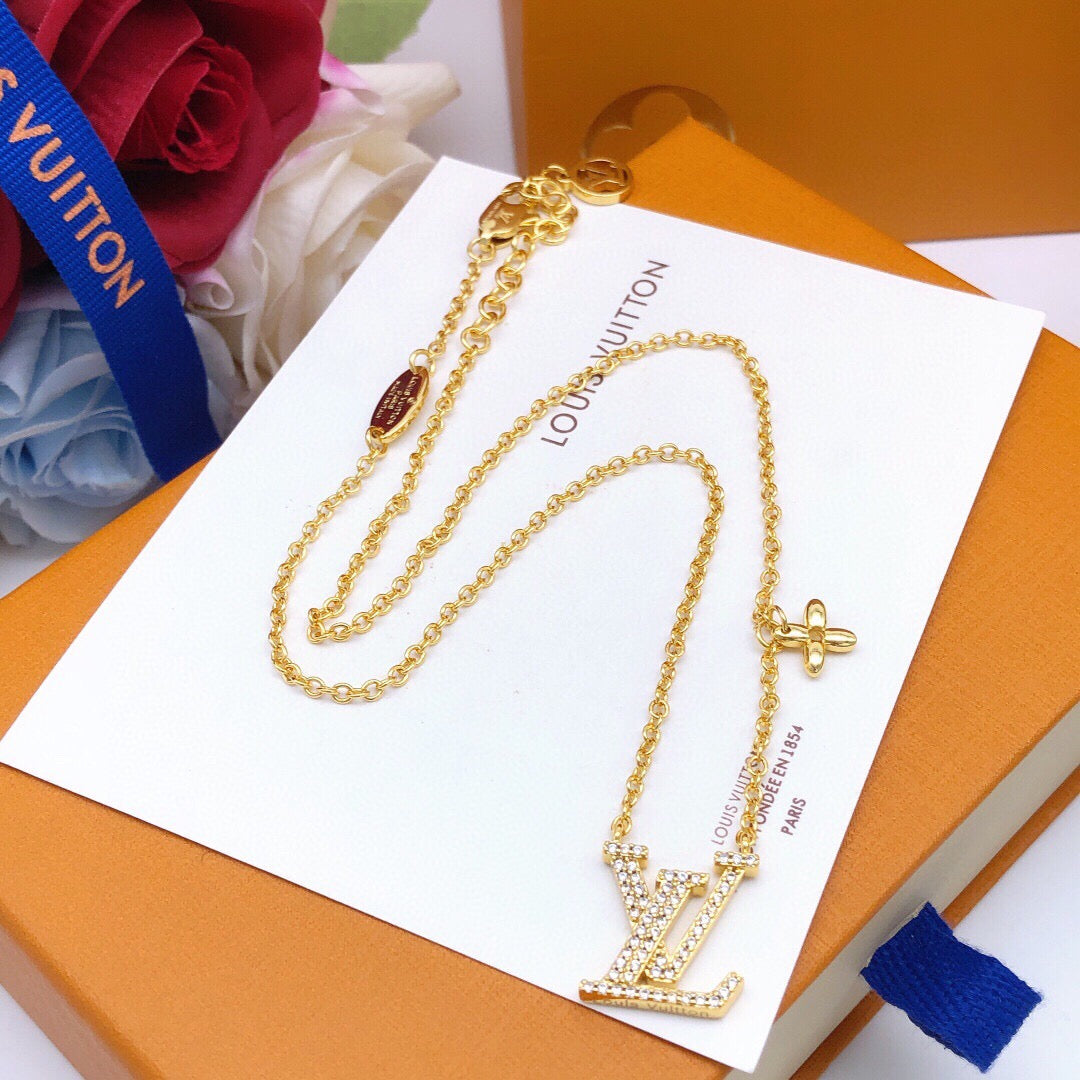 Geometric Emblem Pendant Necklace in Gold-Tone – Design 004 styled product view
