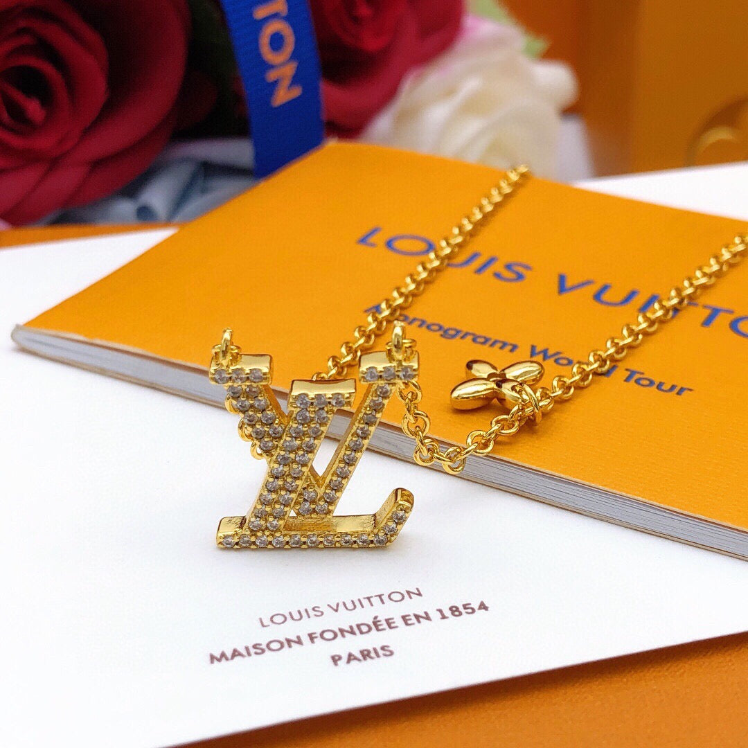 Geometric Emblem Pendant Necklace in Gold-Tone – Design 004 detail view