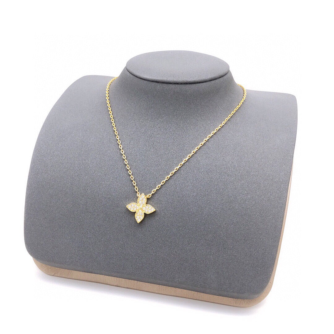 Geometric Emblem Pendant Necklace in Gold-Tone – Design 002 styled product view