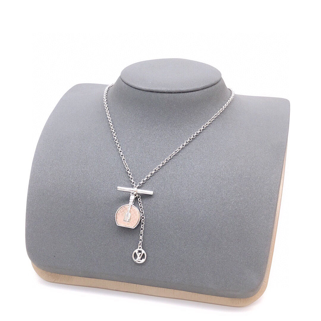 Bag Motif Pendant Necklace in Silver-Tone main product view