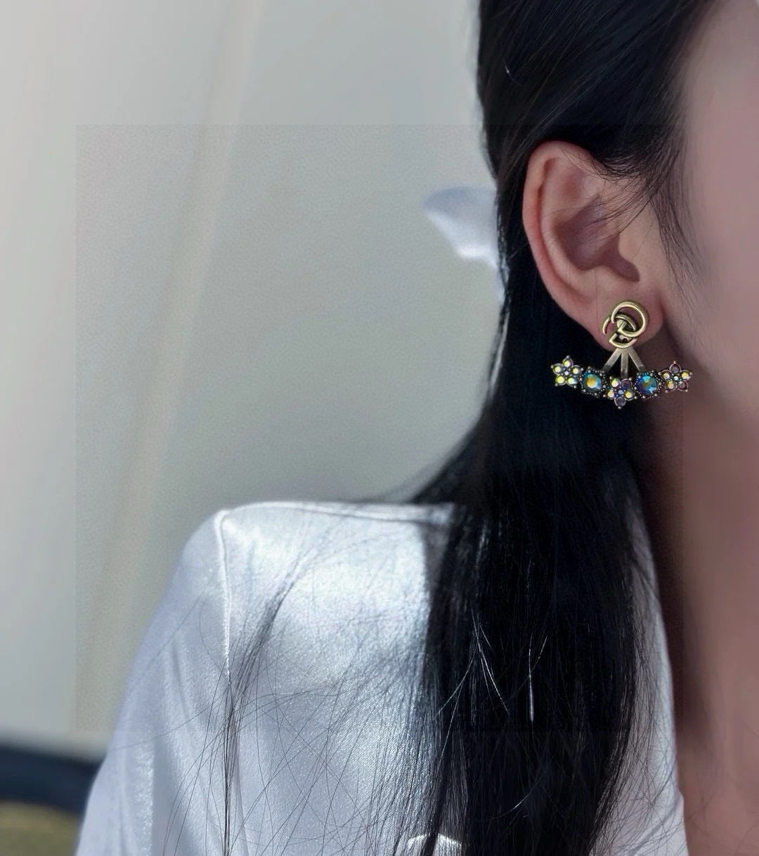 Double-G Emblem Stud Earrings in Gold-Tone – Design 002 front product view