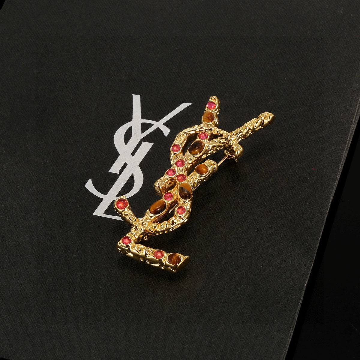 Geometric Emblem Brooch in Polished Metal-Tone – Design 004 styled product view