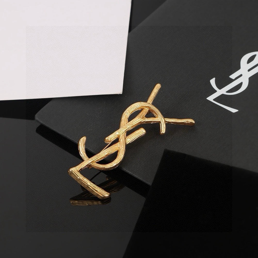 Geometric Emblem Brooch in Polished Metal-Tone – Design 003 main product view