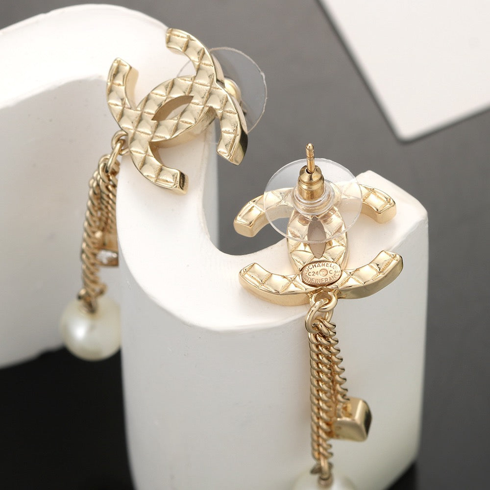Signature Emblem Stud Earrings in Silver-Tone – Design 002 detail view