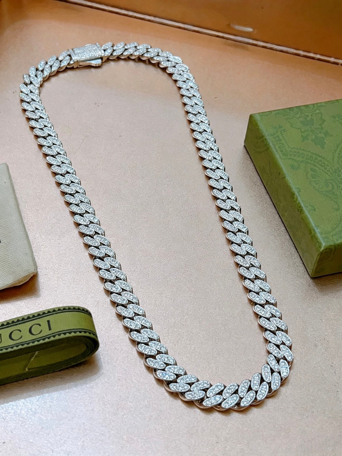 Double-G Emblem Pendant Necklace in Polished Metal-Tone – Design 013 main product view