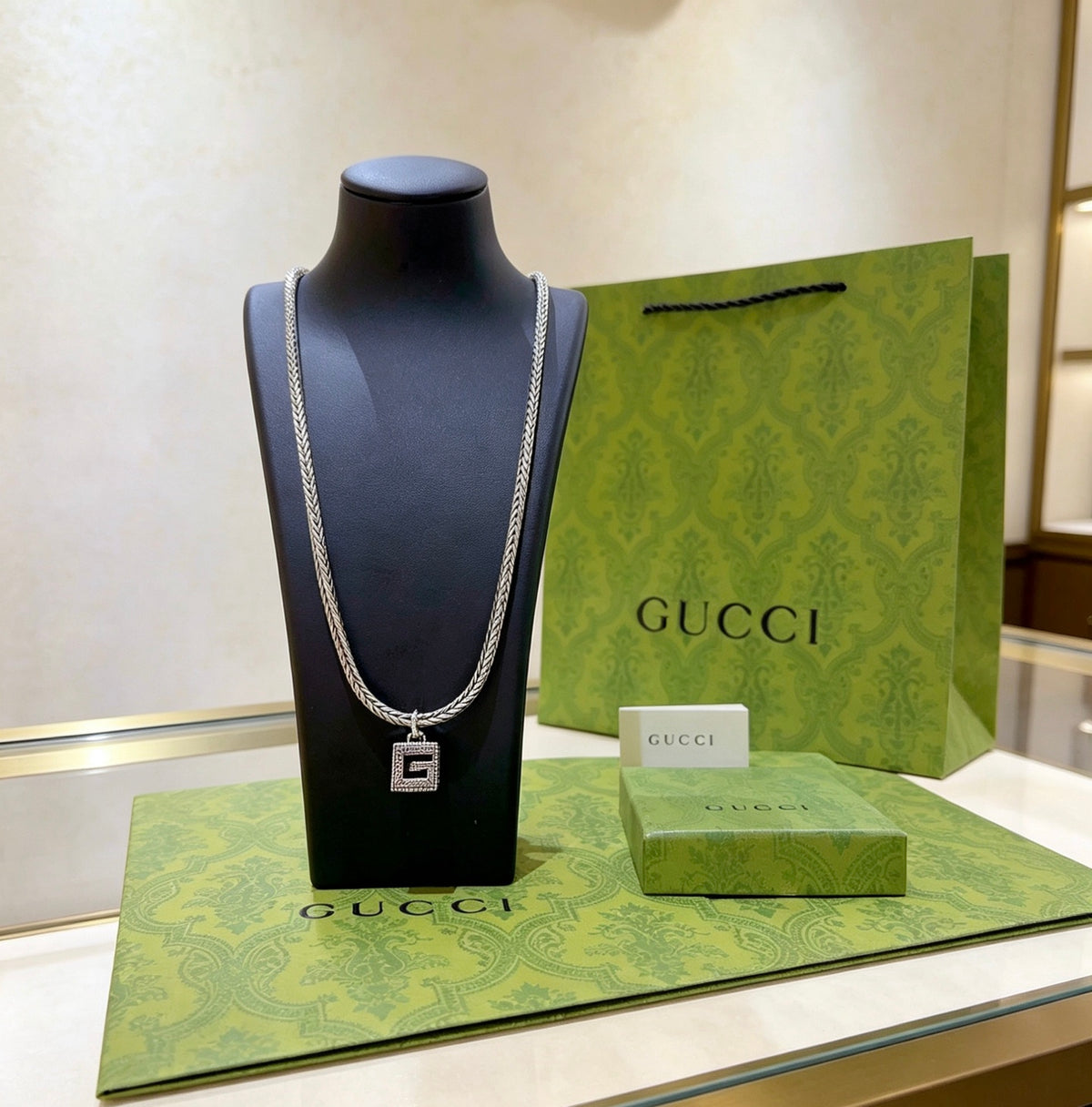 Double-G Emblem Pendant Necklace in Gold-Tone – Design 001 main product view