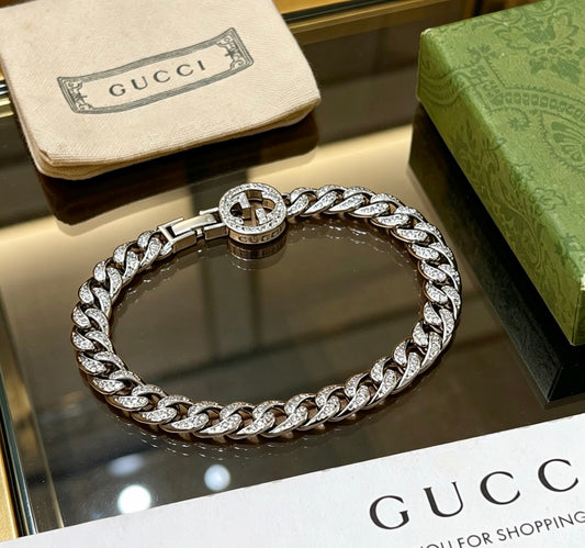Geometric Emblem Bracelet in Polished Metal-Tone – Design 001 main product view