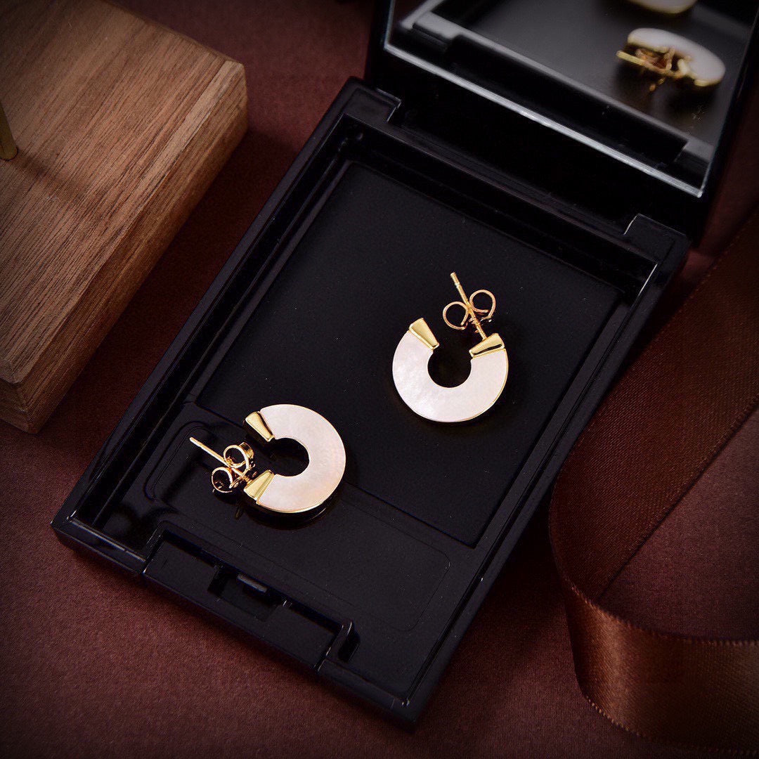 Orb Stud Earrings in Polished Metal-Tone – Design 008 close-up detail