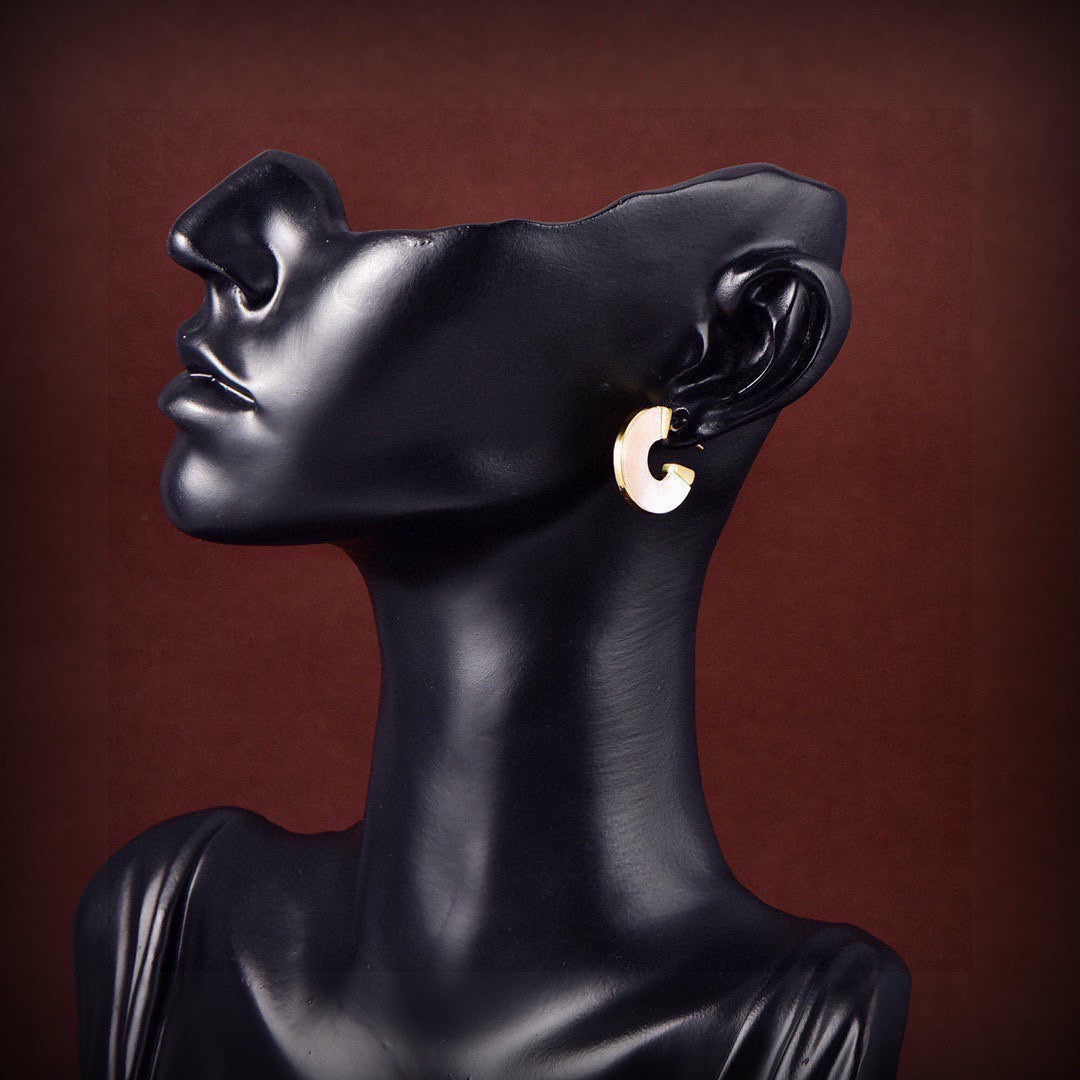Orb Stud Earrings in Polished Metal-Tone – Design 008 front product view