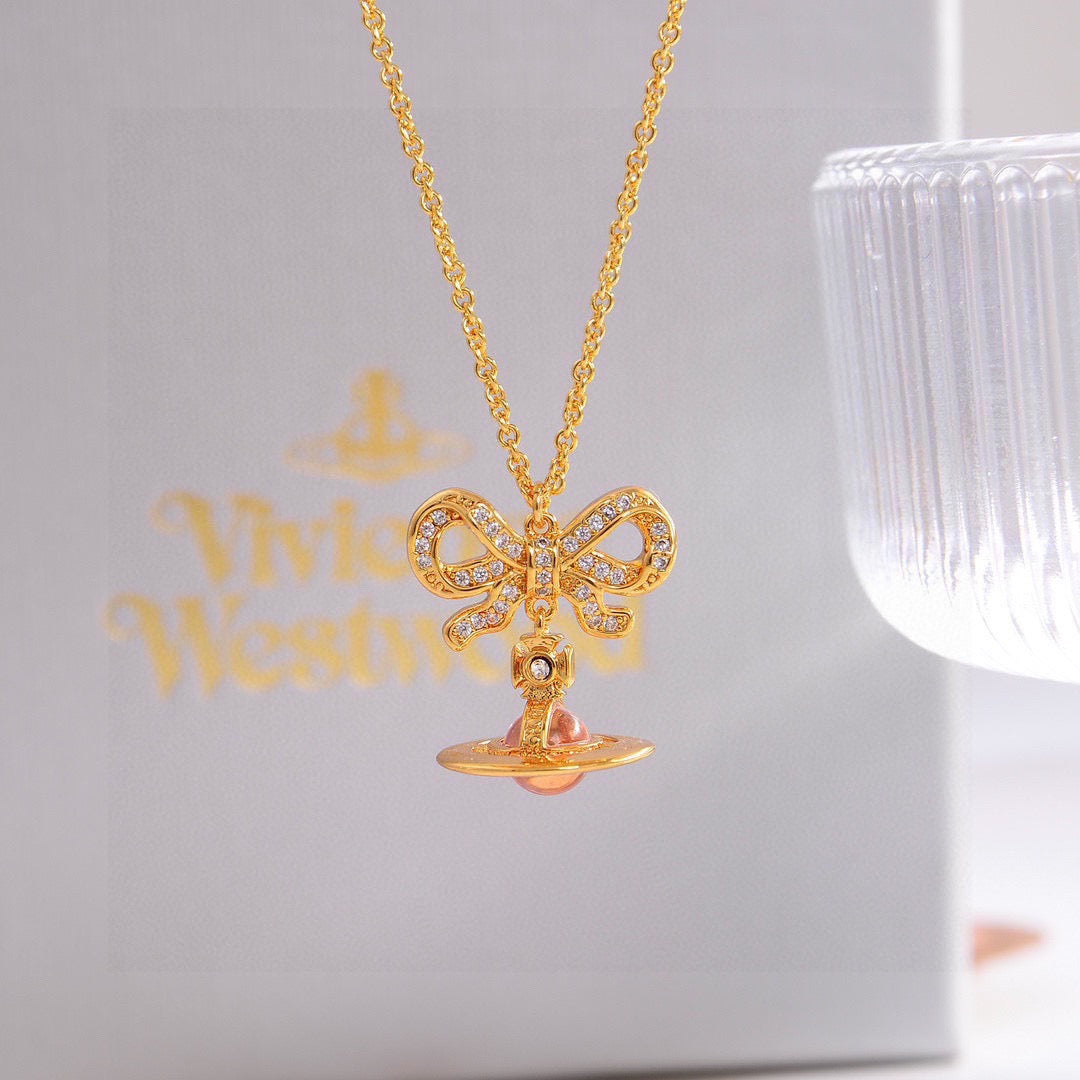 Orb Pendant Necklace in Polished Metal-Tone – Design 021 detail view