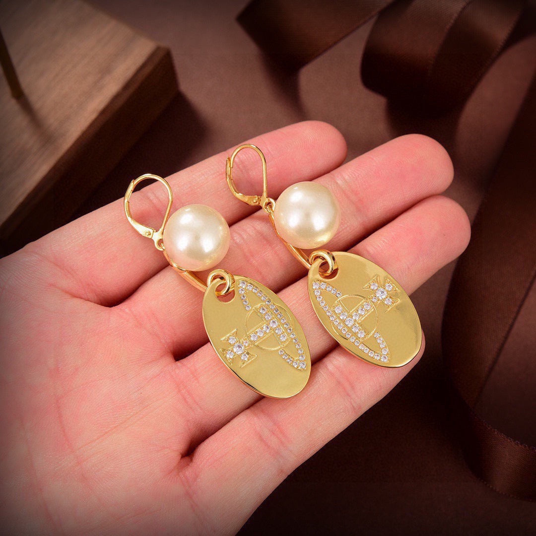 Orb Statement Earrings in Polished Metal-Tone – Design 003 side detail
