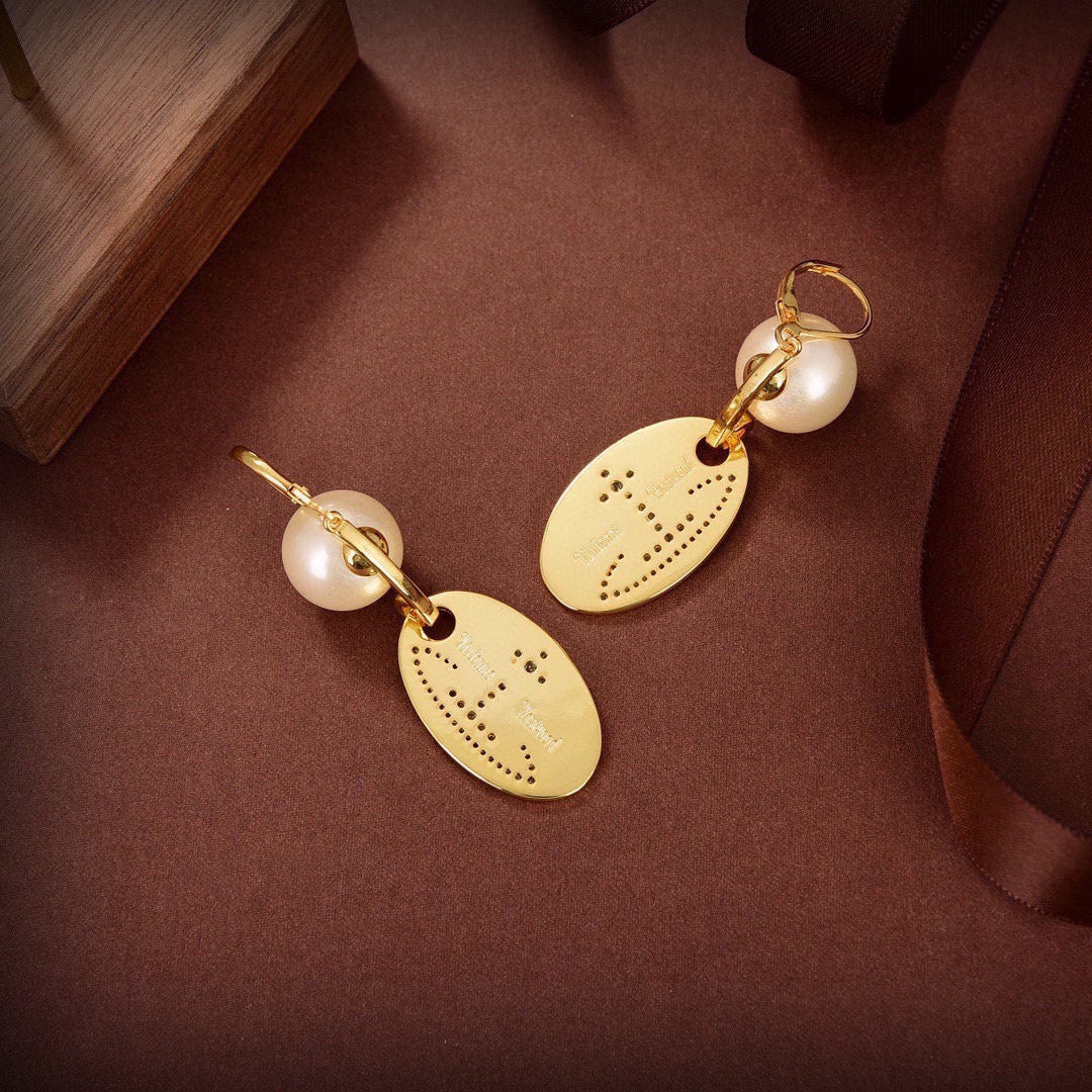 Orb Statement Earrings in Polished Metal-Tone – Design 003 detail view