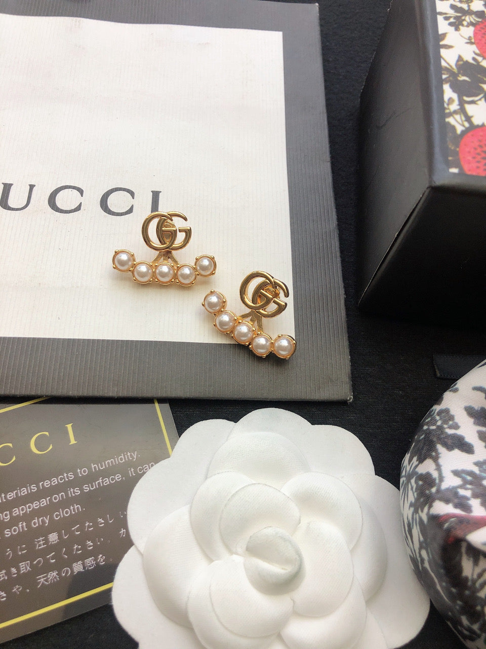 Geometric Emblem Stud Earrings in Silver-Tone – Design 002 main product view