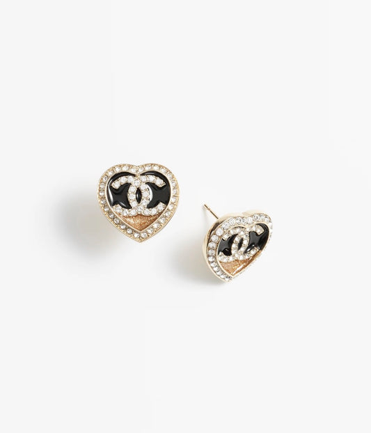 Heart Stud Earrings in Polished Metal-Tone – Heart Detail main product view