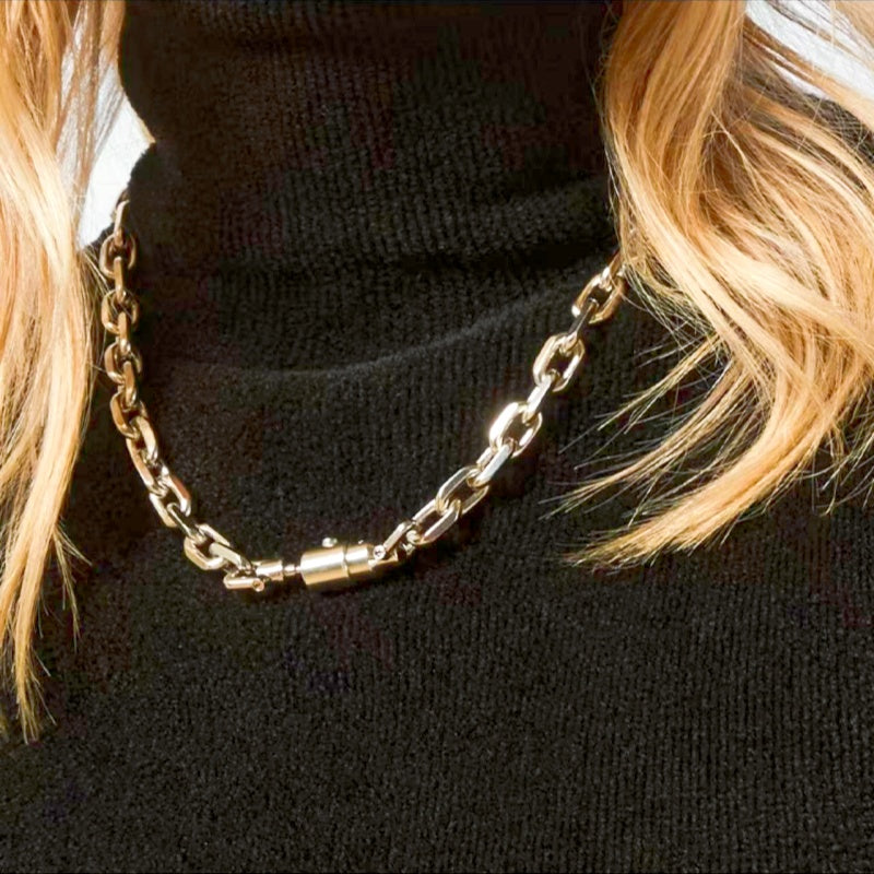 Lock Bracelet in Polished Metal-Tone styled product view