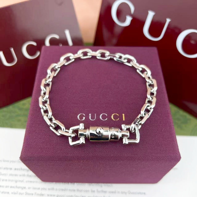 Lock Bracelet in Polished Metal-Tone front product view