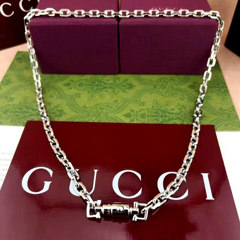 Lock Bracelet in Polished Metal-Tone side detail