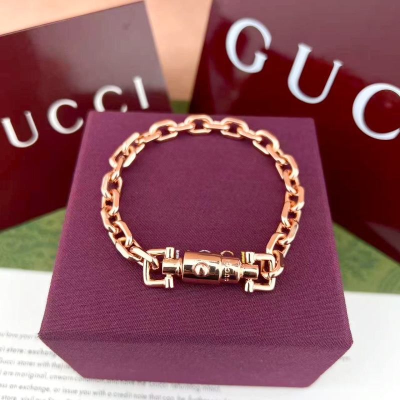 Lock Bracelet in Polished Metal-Tone side detail