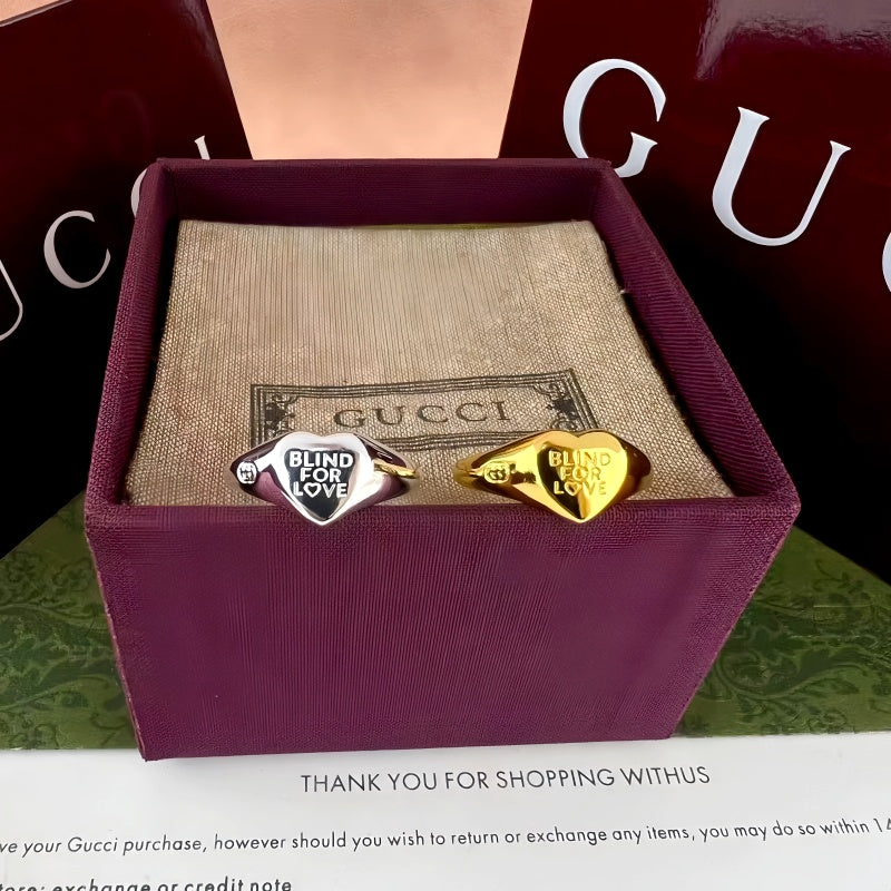 Geometric Emblem Statement Ring in Polished Metal-Tone – Design 003 front product view