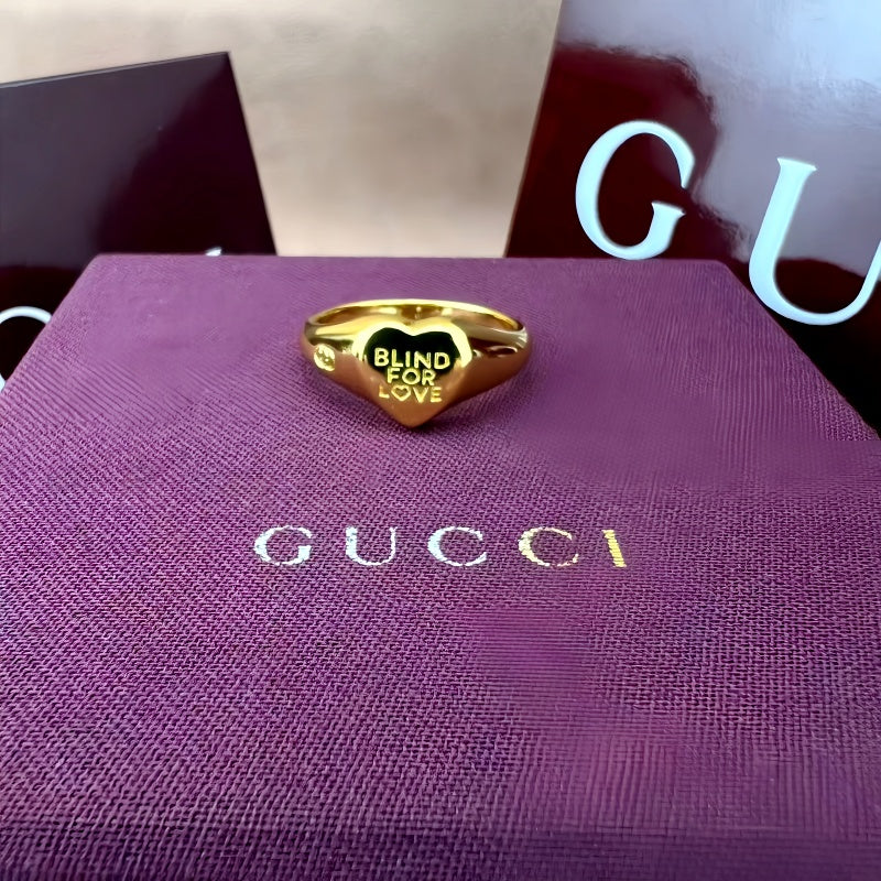 Geometric Emblem Statement Ring in Polished Metal-Tone – Design 003 main product view